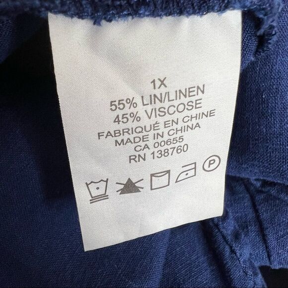 Pennington’s Blue Linen Shirt Size 1x - Picture 10 of 11